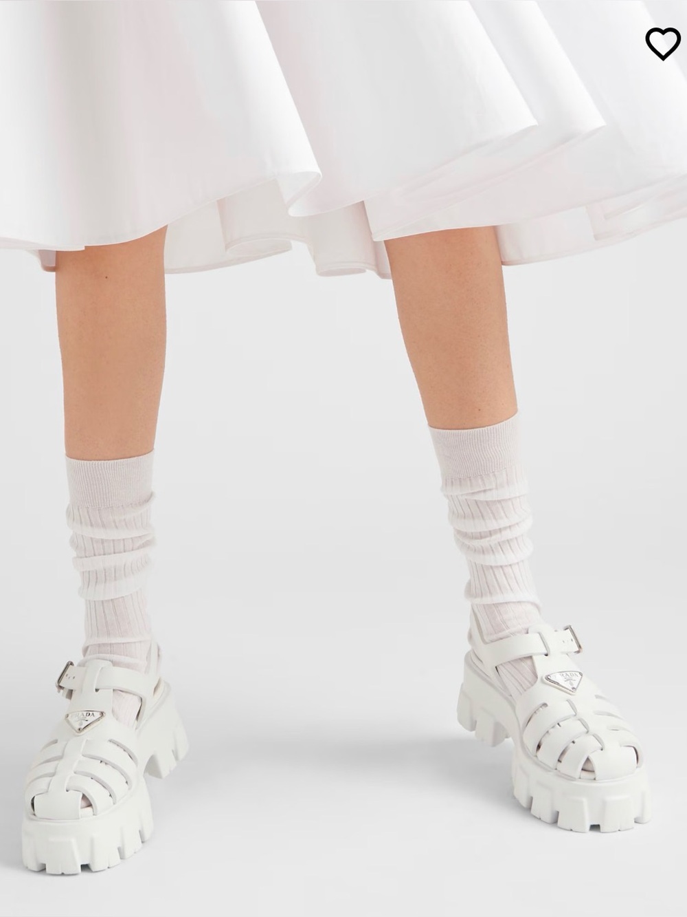 Prada White Monolith Platform Sandals, Size 6 - Picture 9 of 9